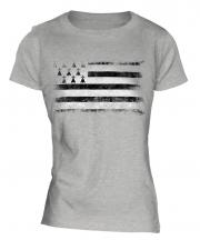 Brittany Distressed Flag Ladies T-Shirt
