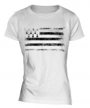 Brittany Distressed Flag Ladies T-Shirt