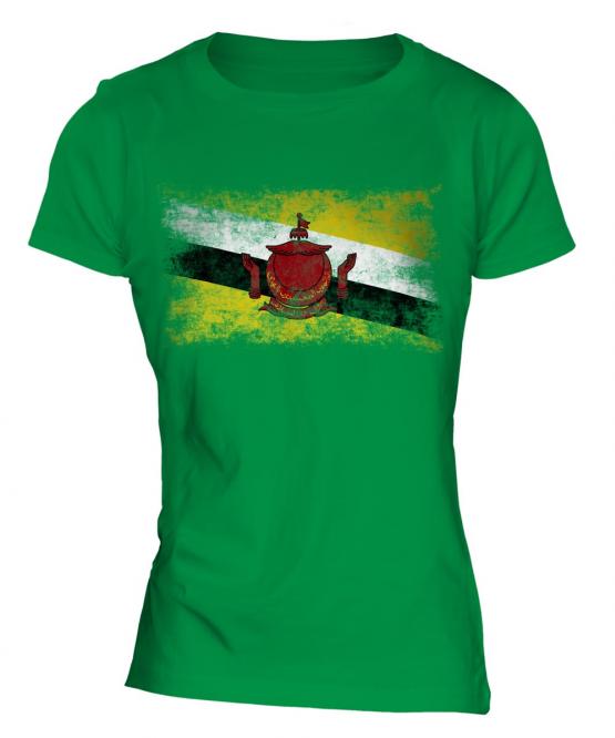 Brunei Distressed Flag Ladies T-Shirt