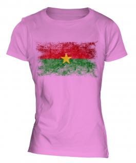 Burkina Faso Distressed Flag Ladies T-Shirt