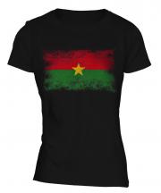 Burkina Faso Distressed Flag Ladies T-Shirt