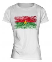 Burkina Faso Distressed Flag Ladies T-Shirt