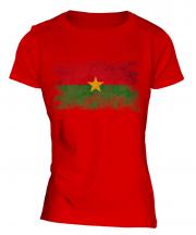 Burkina Faso Distressed Flag Ladies T-Shirt
