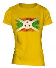 Burundi Distressed Flag Ladies T-Shirt