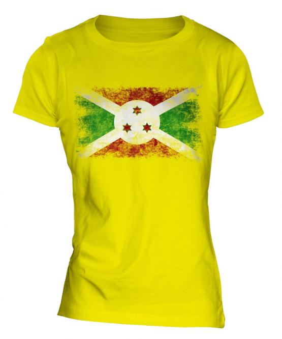 Burundi Distressed Flag Ladies T-Shirt