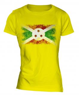 Burundi Distressed Flag Ladies T-Shirt