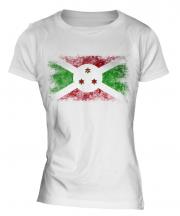 Burundi Distressed Flag Ladies T-Shirt