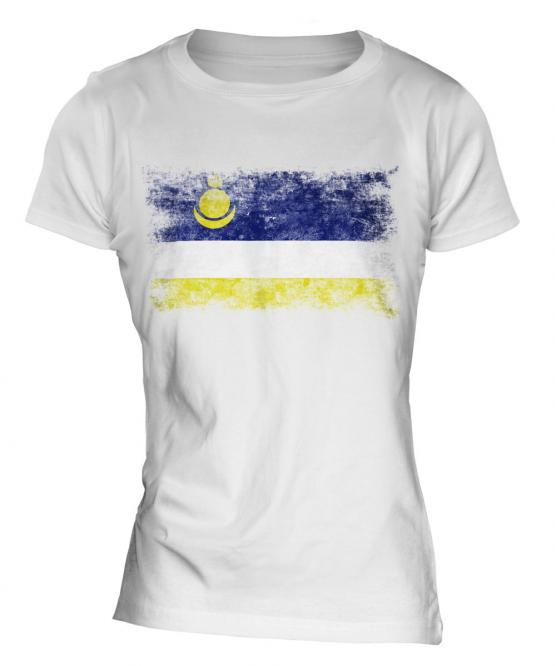 Buryatia Distressed Flag Ladies T-Shirt