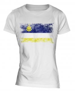 Buryatia Distressed Flag Ladies T-Shirt