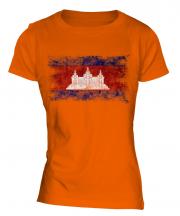Cambodia Distressed Flag Ladies T-Shirt