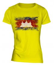 Cambodia Distressed Flag Ladies T-Shirt