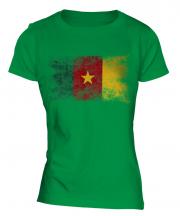 Cameroon Distressed Flag Ladies T-Shirt