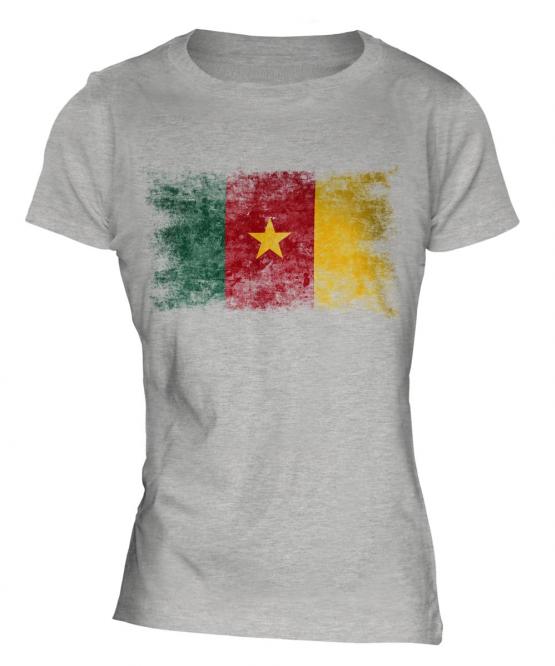 Cameroon Distressed Flag Ladies T-Shirt