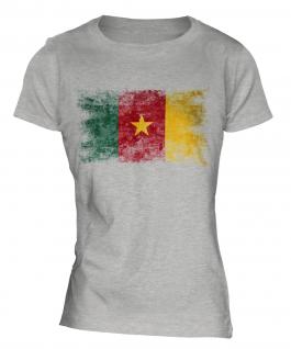 Cameroon Distressed Flag Ladies T-Shirt