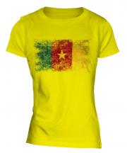 Cameroon Distressed Flag Ladies T-Shirt