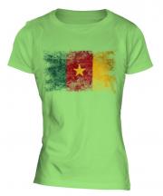 Cameroon Distressed Flag Ladies T-Shirt