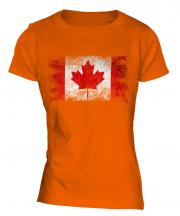Canada Distressed Flag Ladies T-Shirt