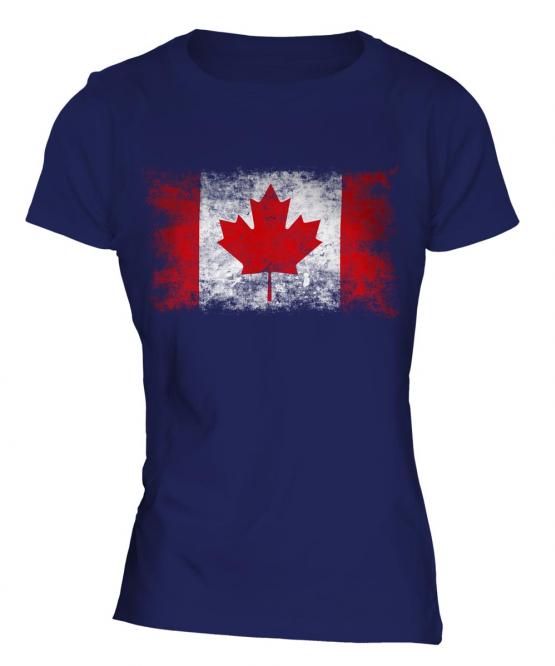 Canada Distressed Flag Ladies T-Shirt