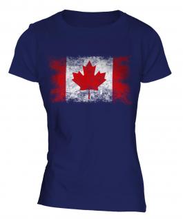 Canada Distressed Flag Ladies T-Shirt