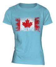 Canada Distressed Flag Ladies T-Shirt