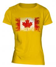Canada Distressed Flag Ladies T-Shirt