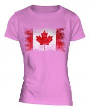 Canada Distressed Flag Ladies T-Shirt