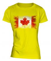 Canada Distressed Flag Ladies T-Shirt