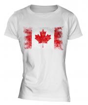 Canada Distressed Flag Ladies T-Shirt