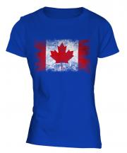 Canada Distressed Flag Ladies T-Shirt