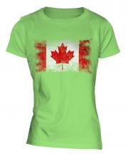 Canada Distressed Flag Ladies T-Shirt