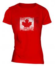 Canada Distressed Flag Ladies T-Shirt