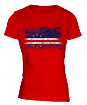 Cape Verde Distressed Flag Ladies T-Shirt