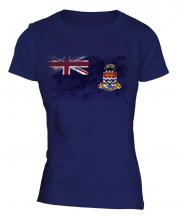 Cayman Islands Distressed Flag Ladies T-Shirt