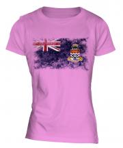 Cayman Islands Distressed Flag Ladies T-Shirt