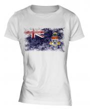 Cayman Islands Distressed Flag Ladies T-Shirt