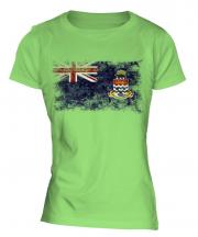 Cayman Islands Distressed Flag Ladies T-Shirt