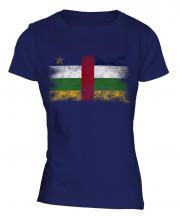 Central African Republic Distressed Flag Ladies T-Shirt