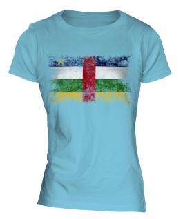 Central African Republic Distressed Flag Ladies T-Shirt