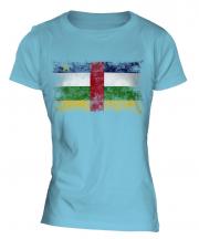 Central African Republic Distressed Flag Ladies T-Shirt
