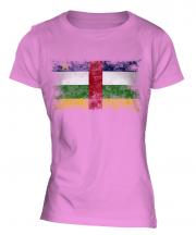 Central African Republic Distressed Flag Ladies T-Shirt