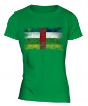 Central African Republic Distressed Flag Ladies T-Shirt