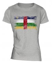 Central African Republic Distressed Flag Ladies T-Shirt