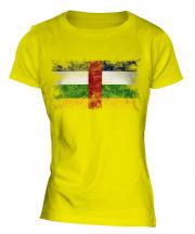 Central African Republic Distressed Flag Ladies T-Shirt