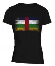 Central African Republic Distressed Flag Ladies T-Shirt