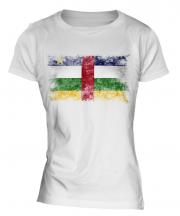 Central African Republic Distressed Flag Ladies T-Shirt