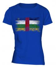 Central African Republic Distressed Flag Ladies T-Shirt