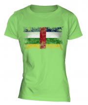 Central African Republic Distressed Flag Ladies T-Shirt