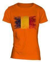 Chad Distressed Flag Ladies T-Shirt