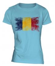 Chad Distressed Flag Ladies T-Shirt