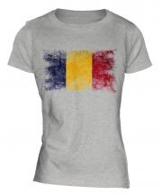 Chad Distressed Flag Ladies T-Shirt